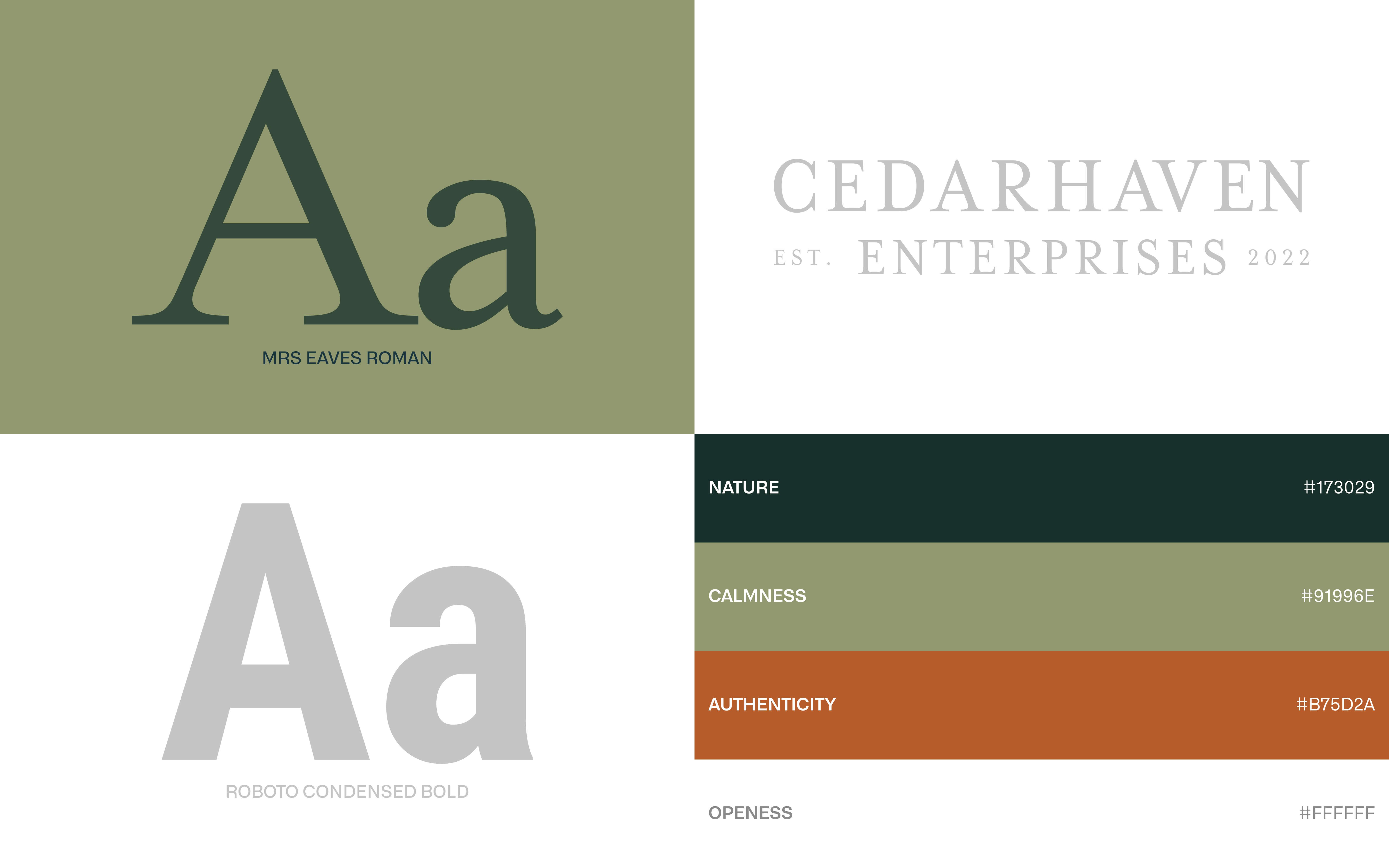 Cedarhaven Enterprises Branding Components