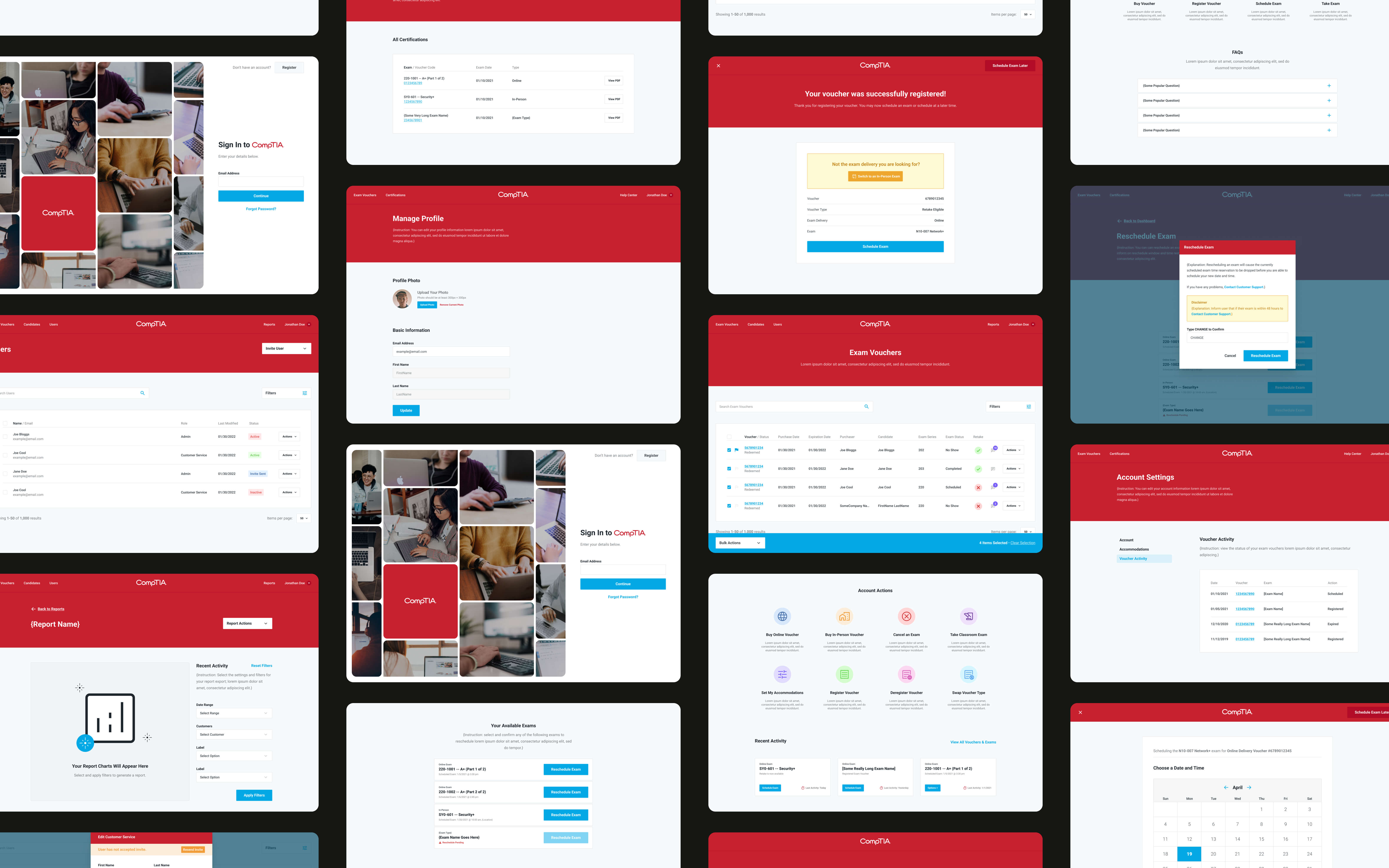 CompTIA Desktop & Mobile Website UI Designs