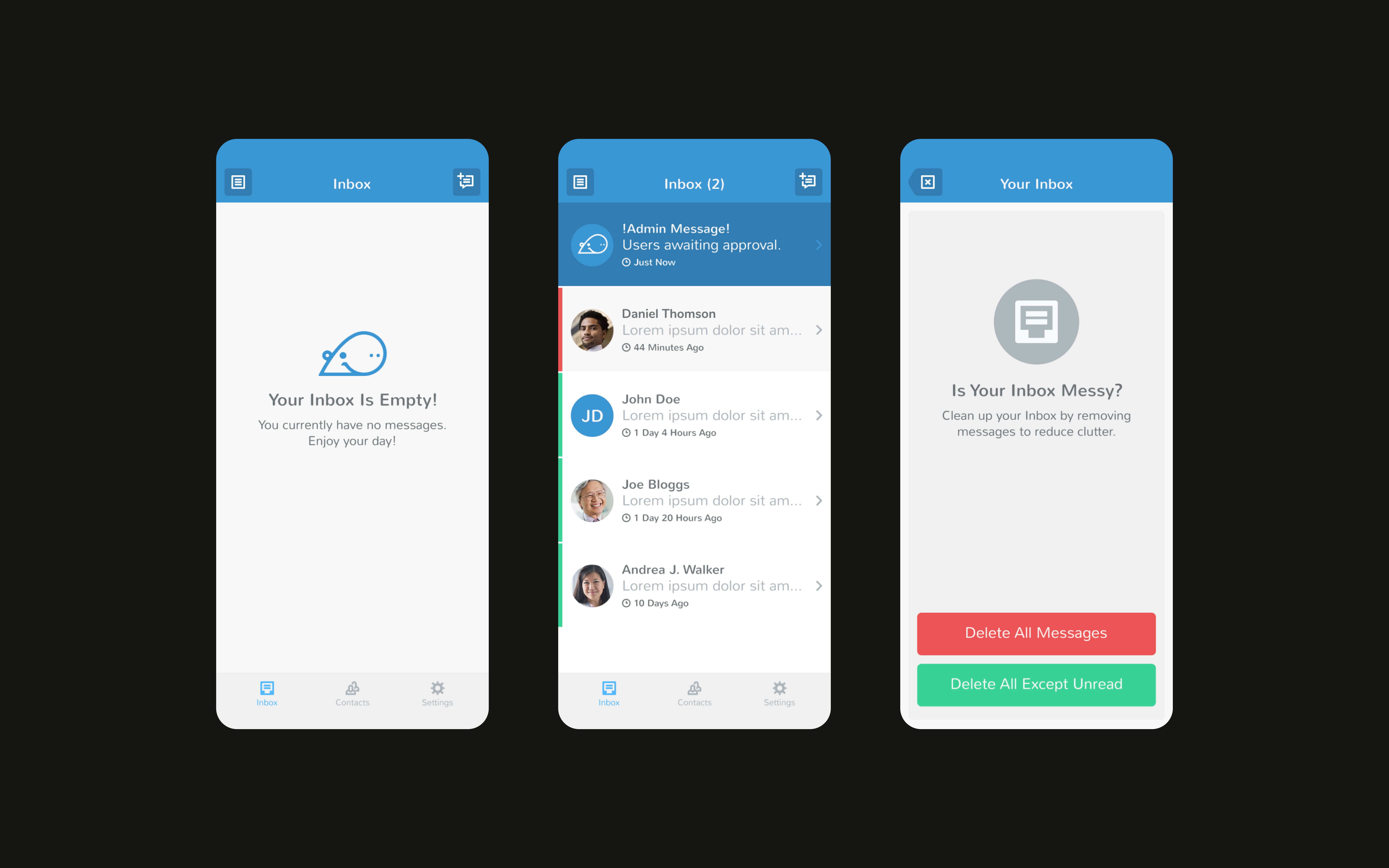 Hippomsg Mobile Application UI Designs