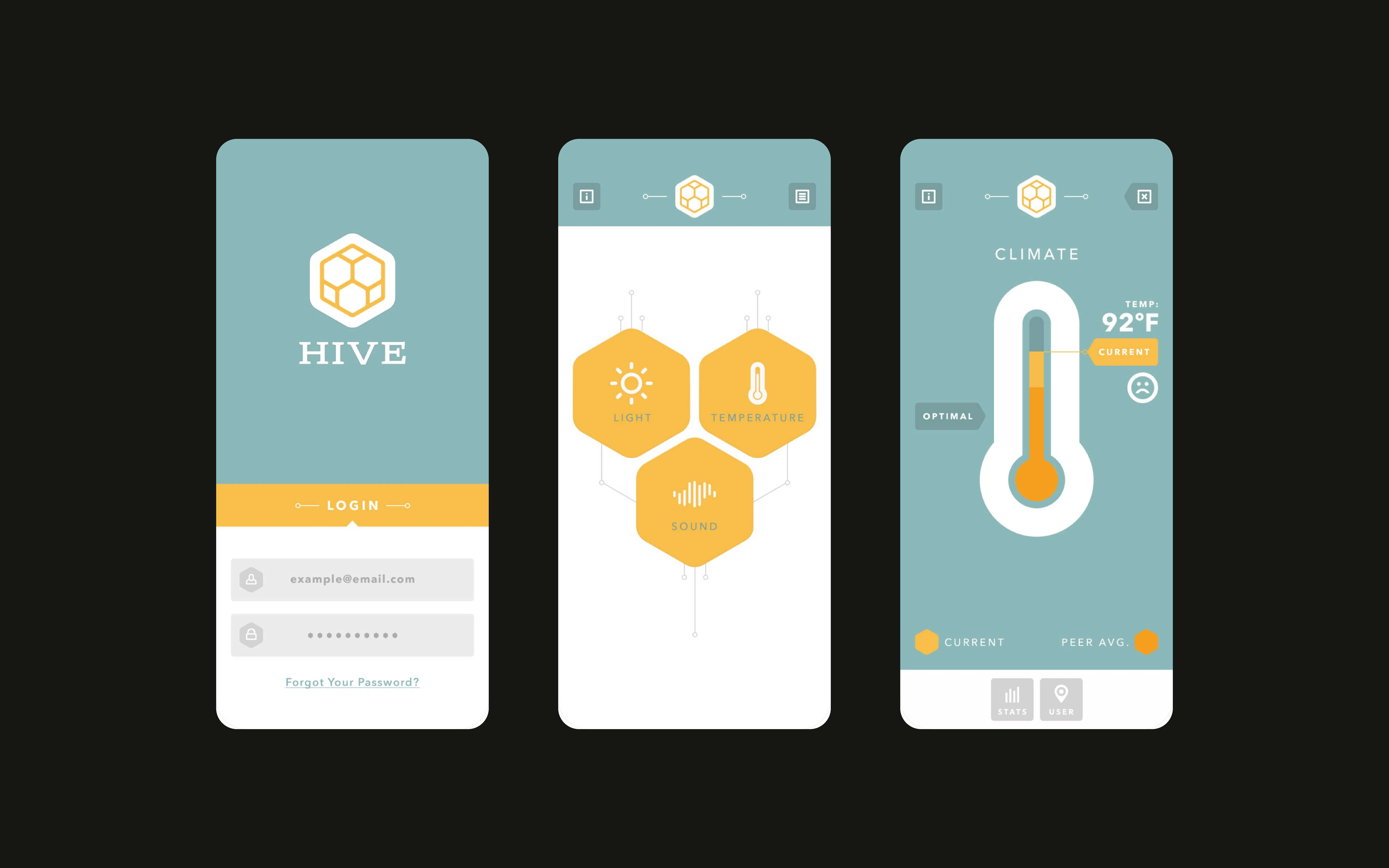Hive Mobile Application UI Designs