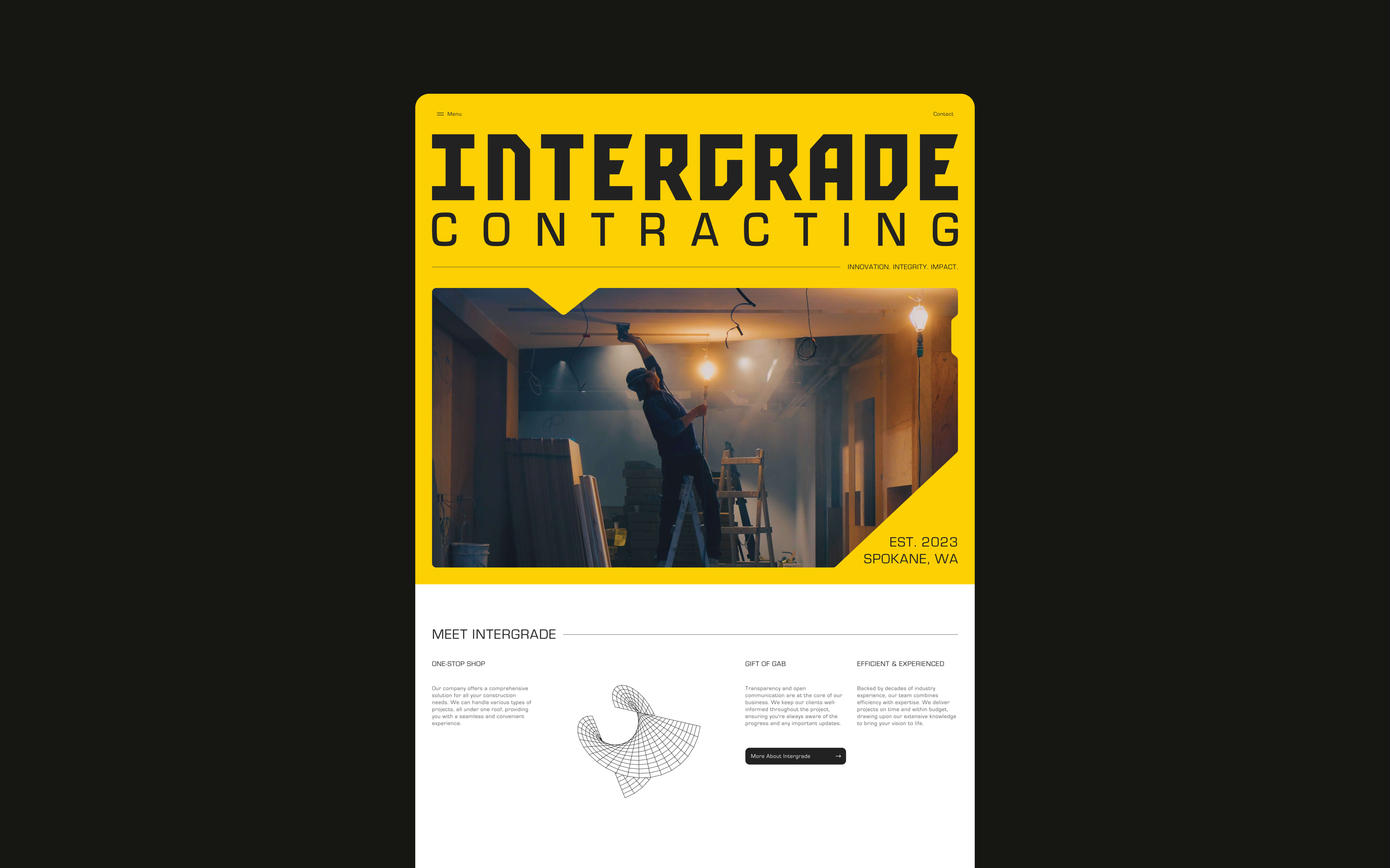 Intergrade Desktop Website UI Design