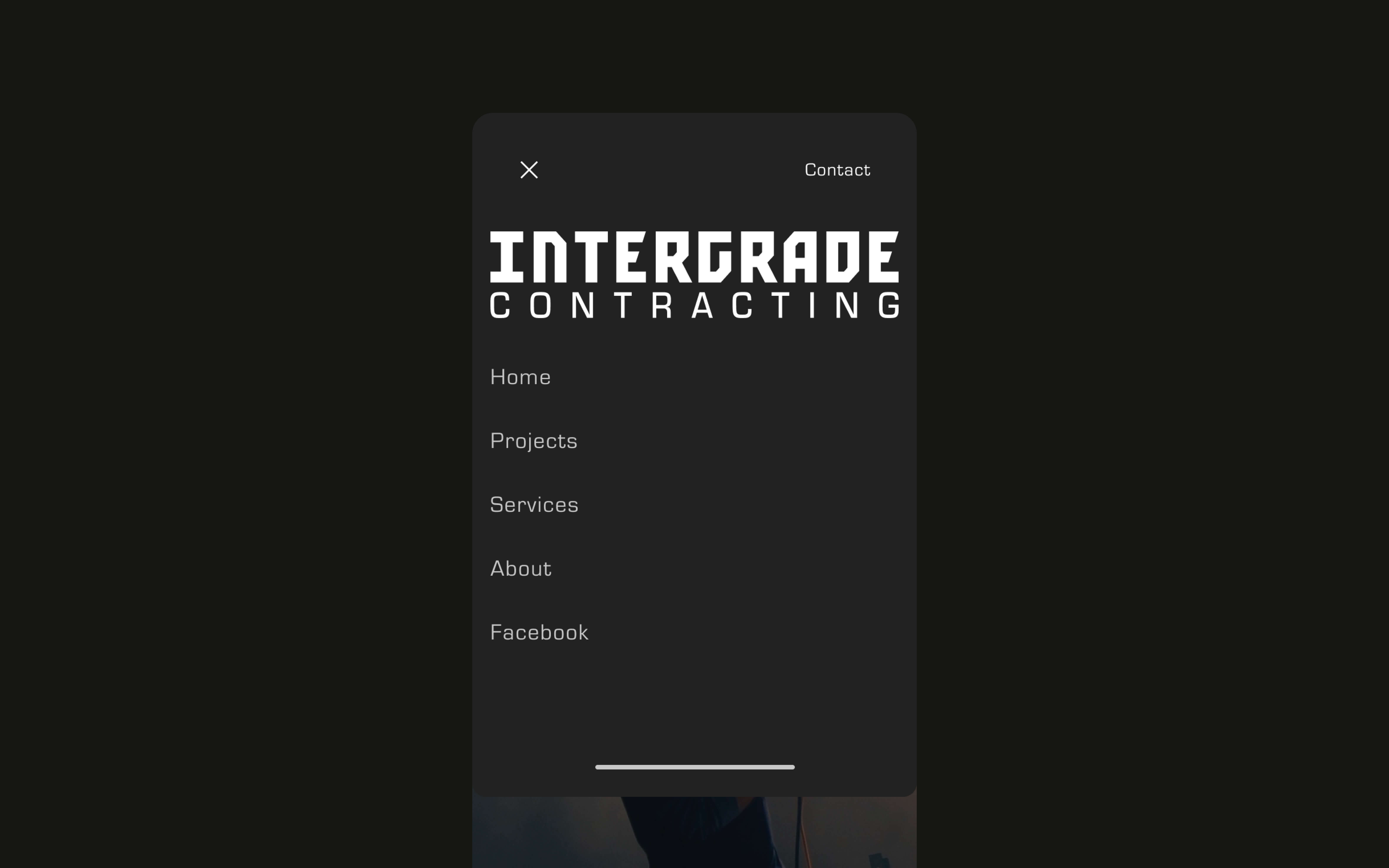 Intergrade Mobile Website UI Design