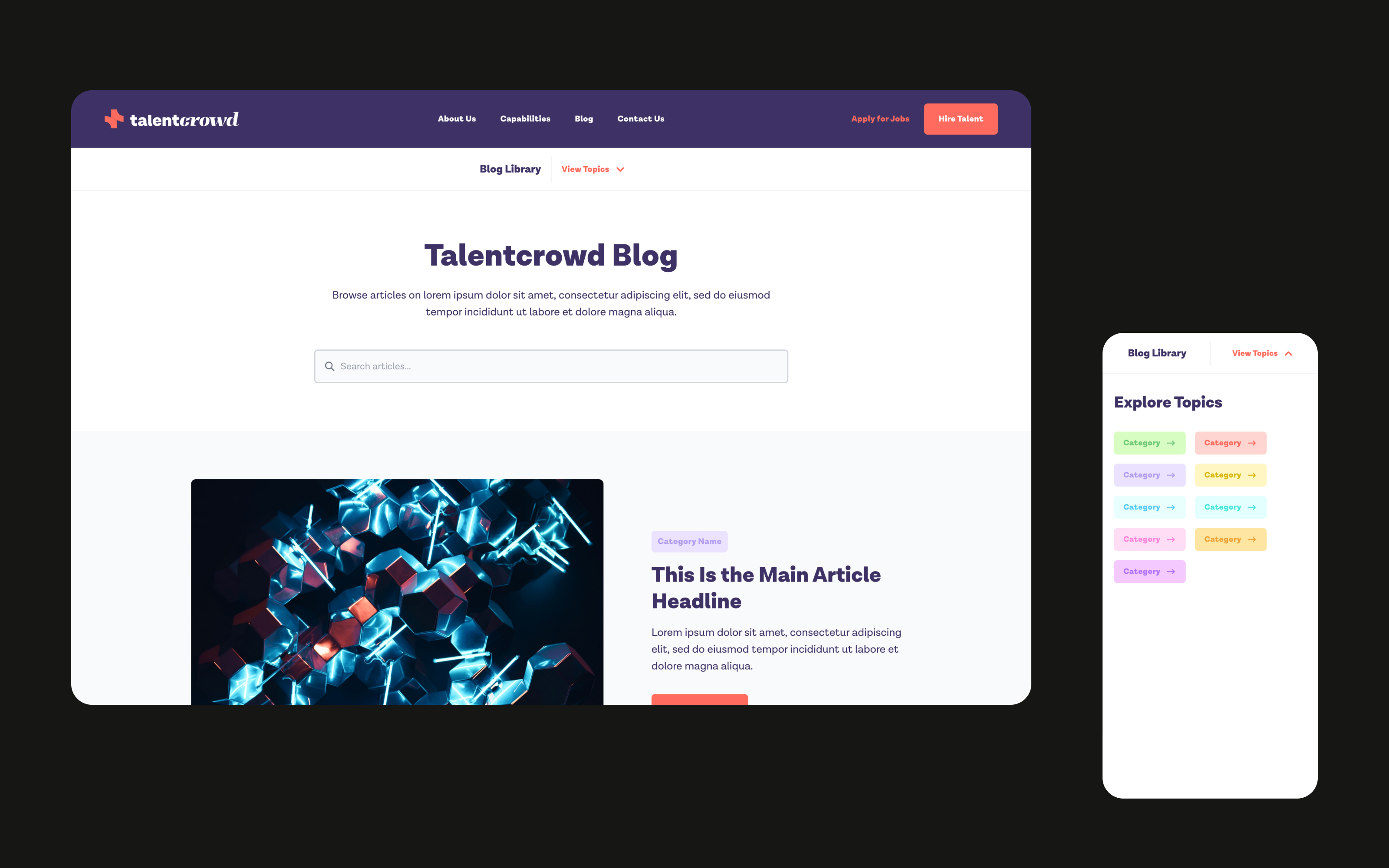 Talentcrowd Mobile Website UI Design