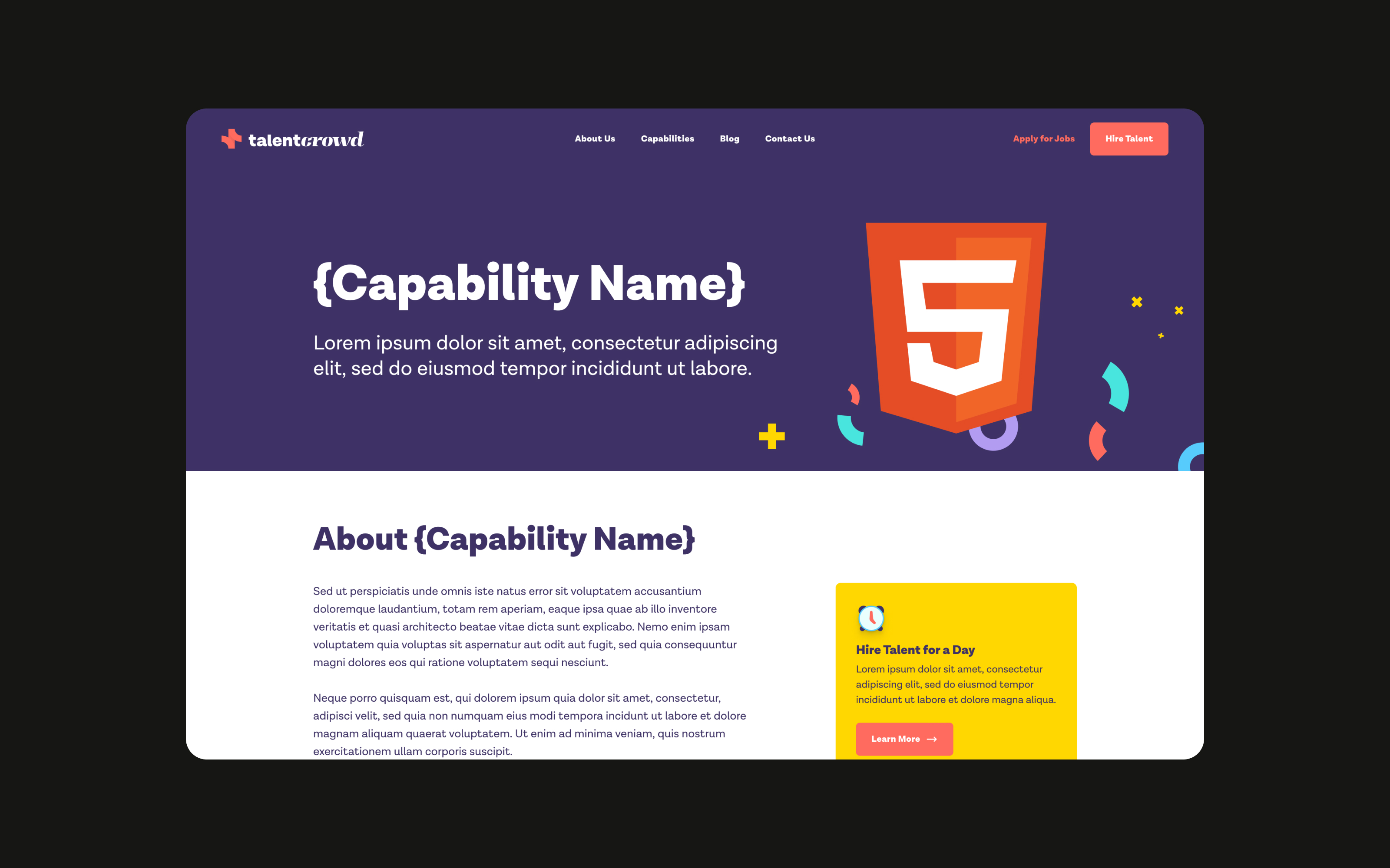 Talentcrowd Desktop Website UI Design