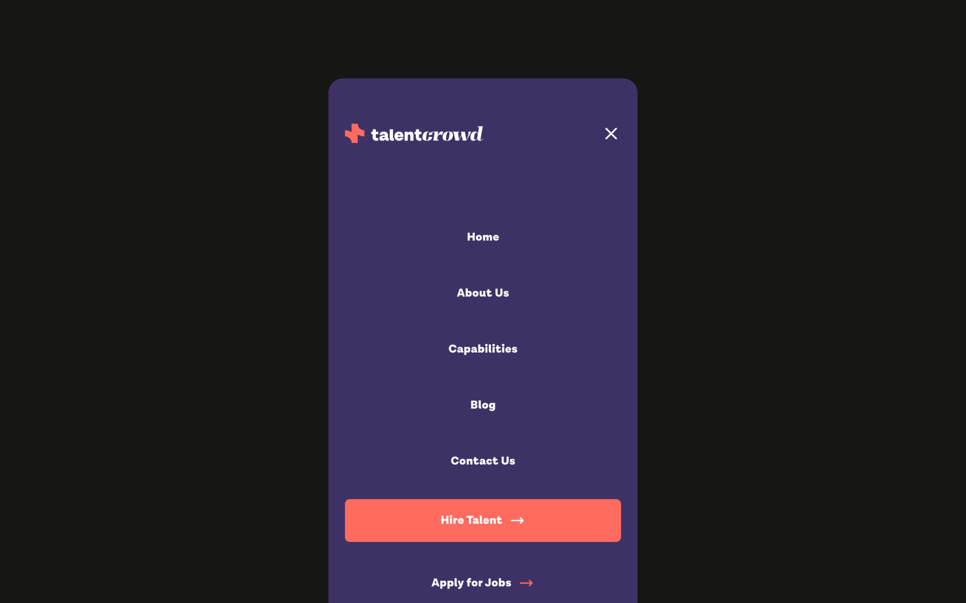 Talentcrowd Mobile Website UI Design