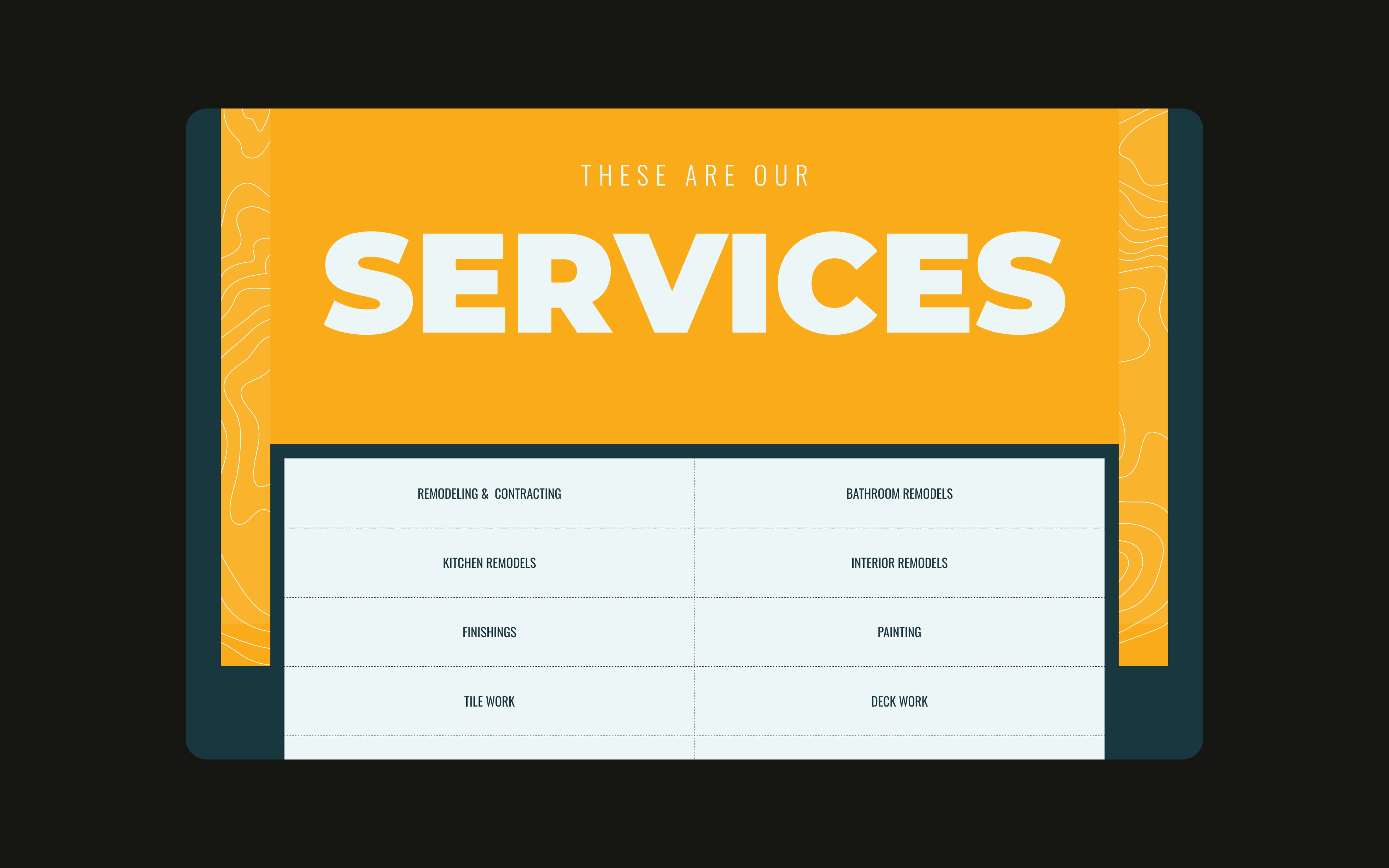 Cedarbrook Construction Desktop Website UI Design