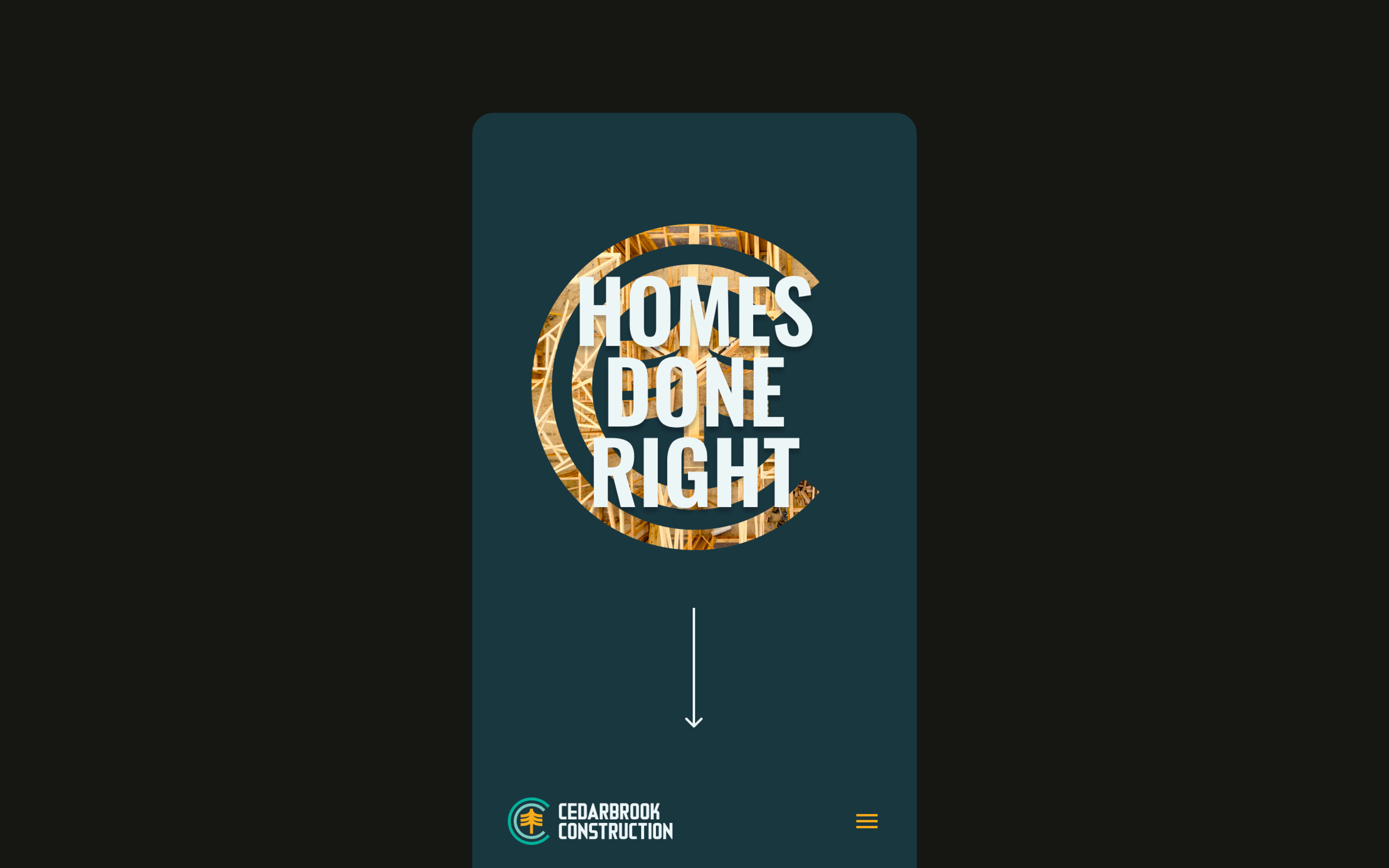 Cedarbrook Construction Mobile Website UI Design
