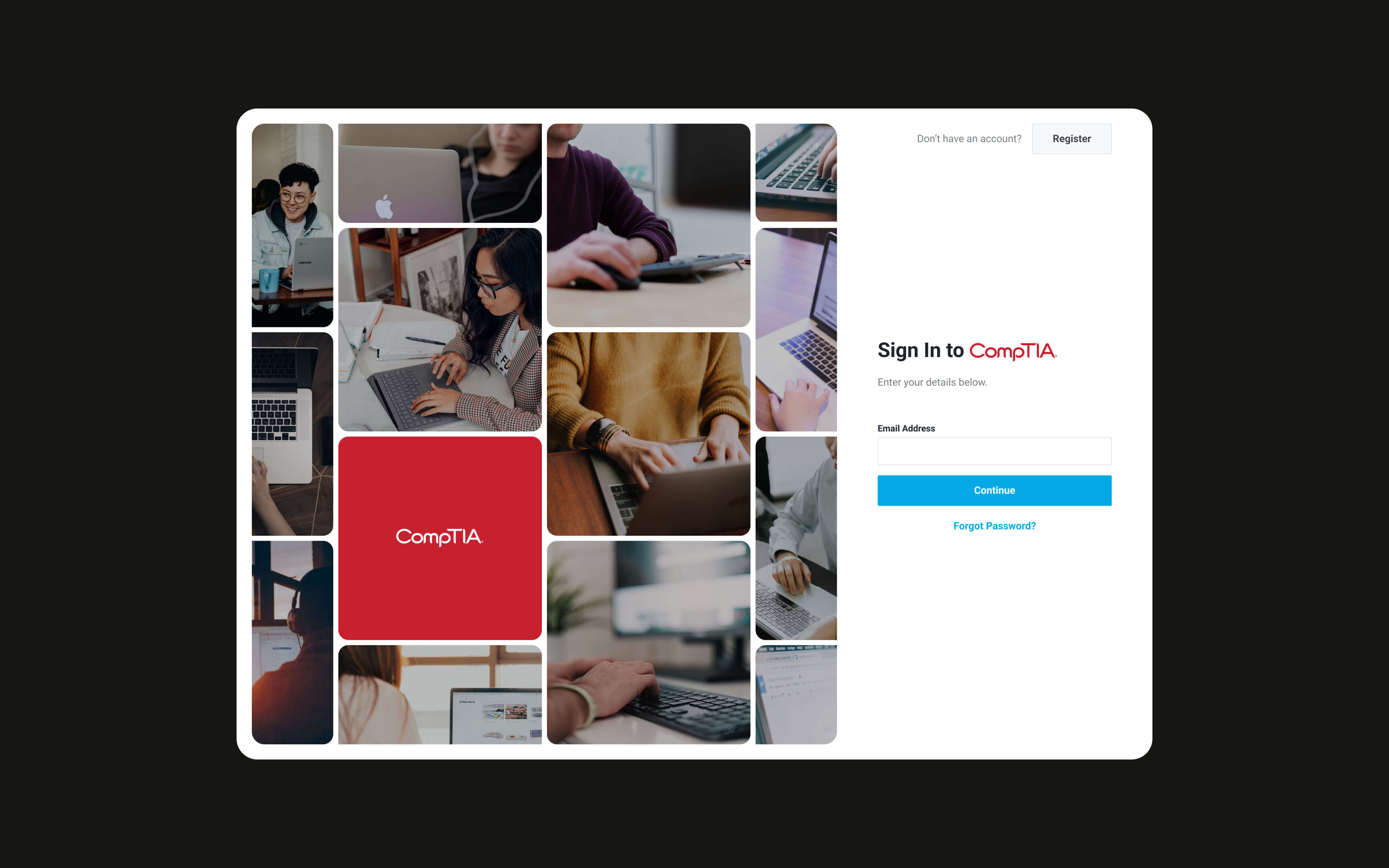 CompTIA Desktop Website UI Design