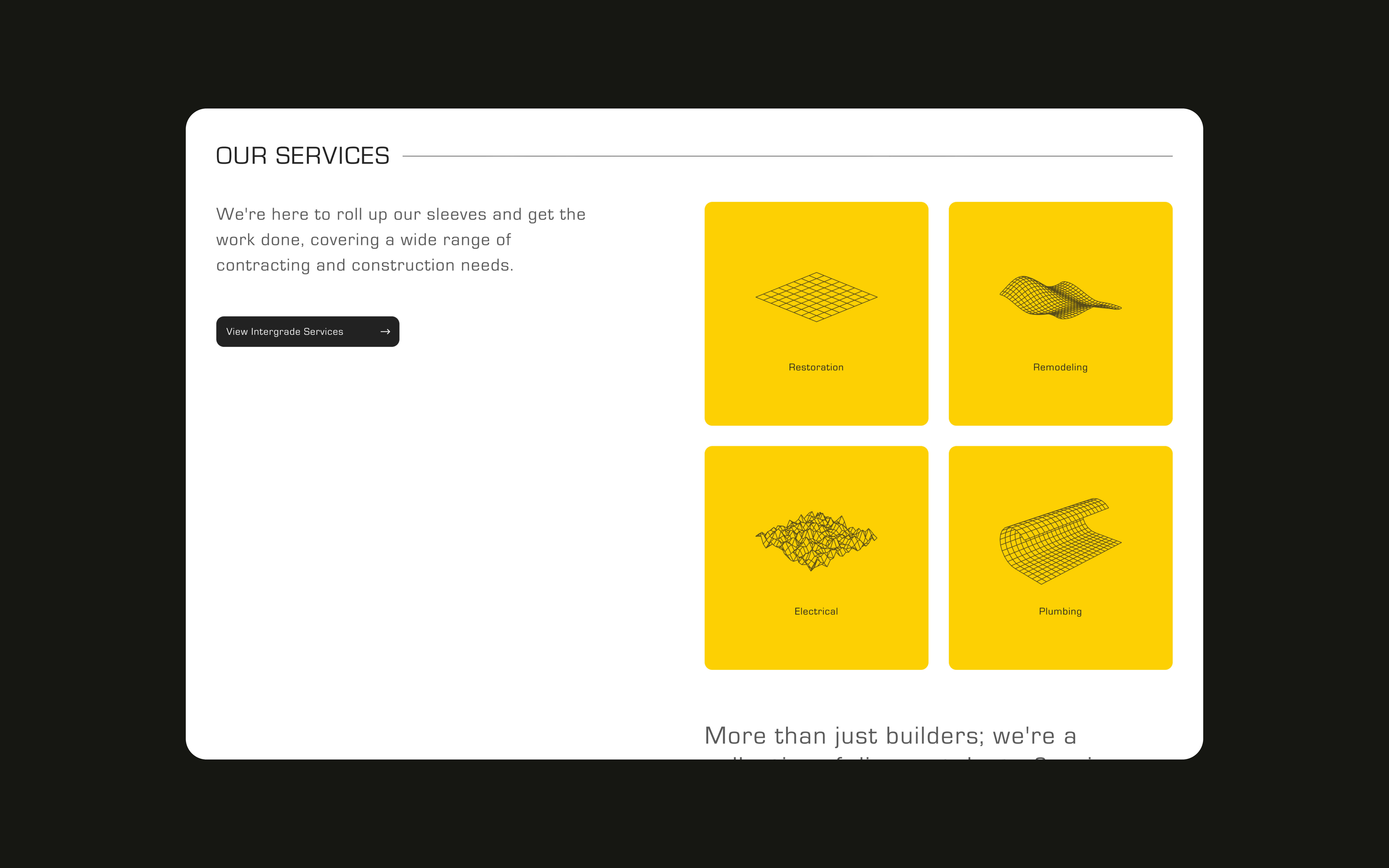 Intergrade Desktop Website UI Design