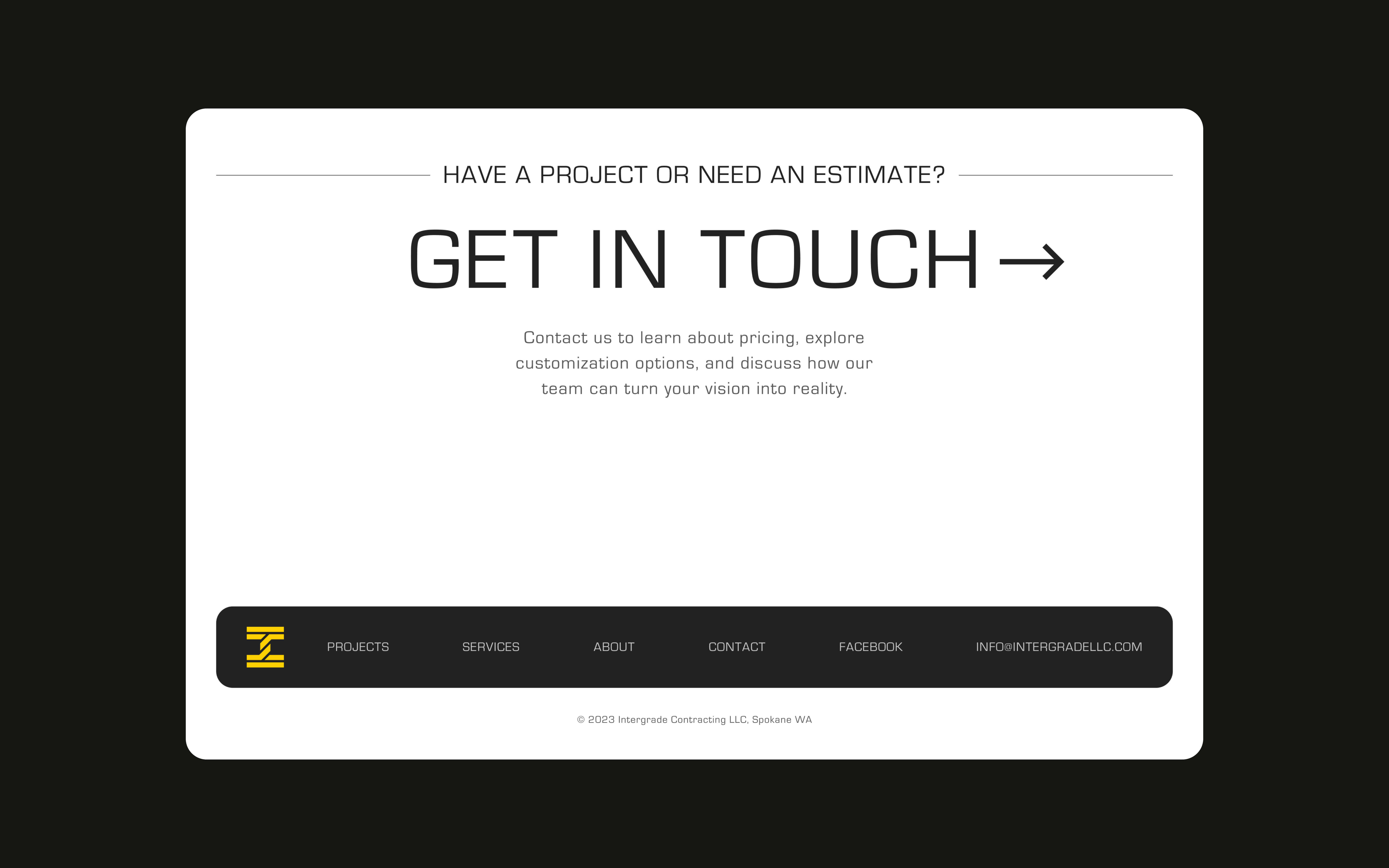 Intergrade Desktop Website UI Design