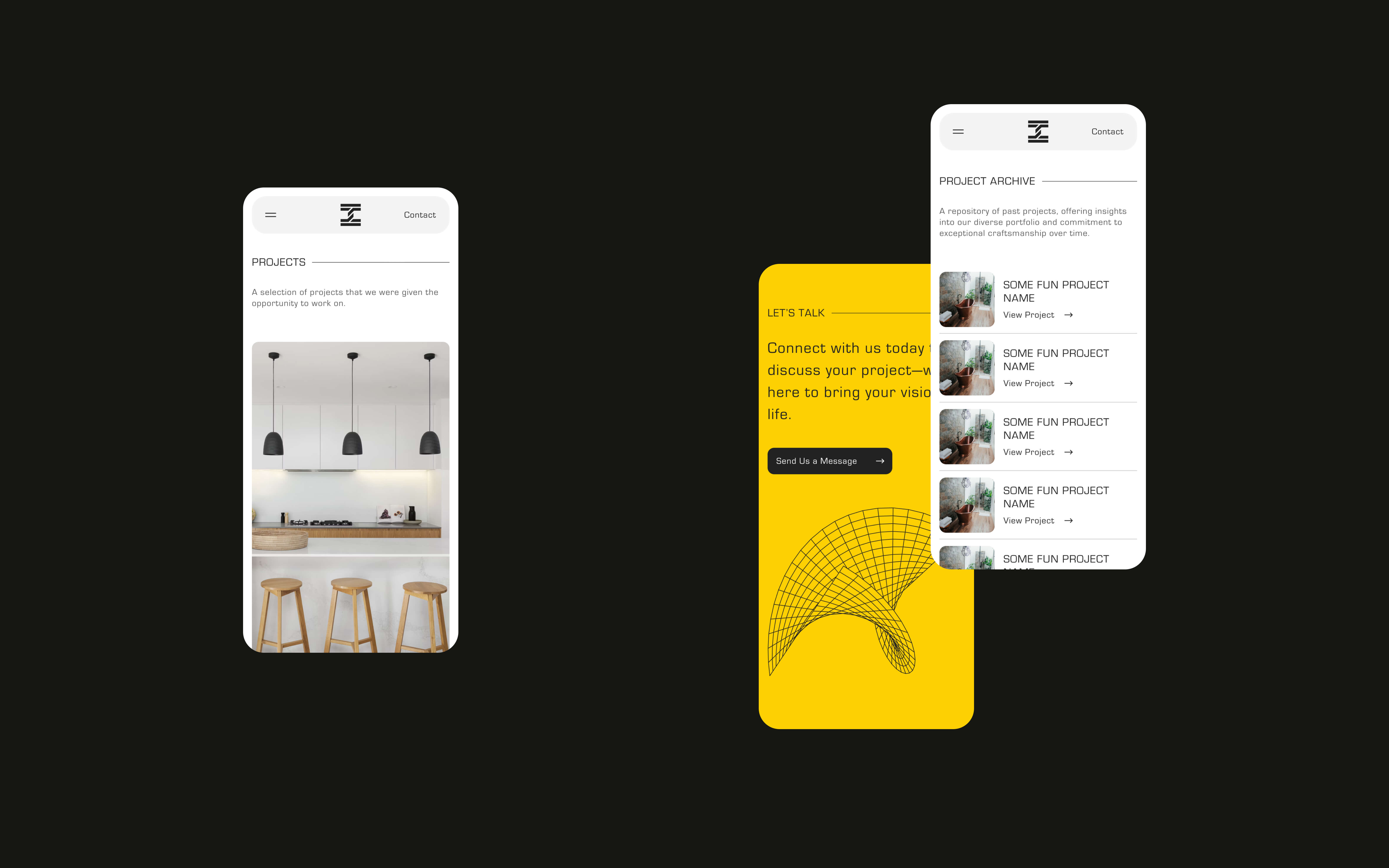 Intergrade Mobile Website UI Designs