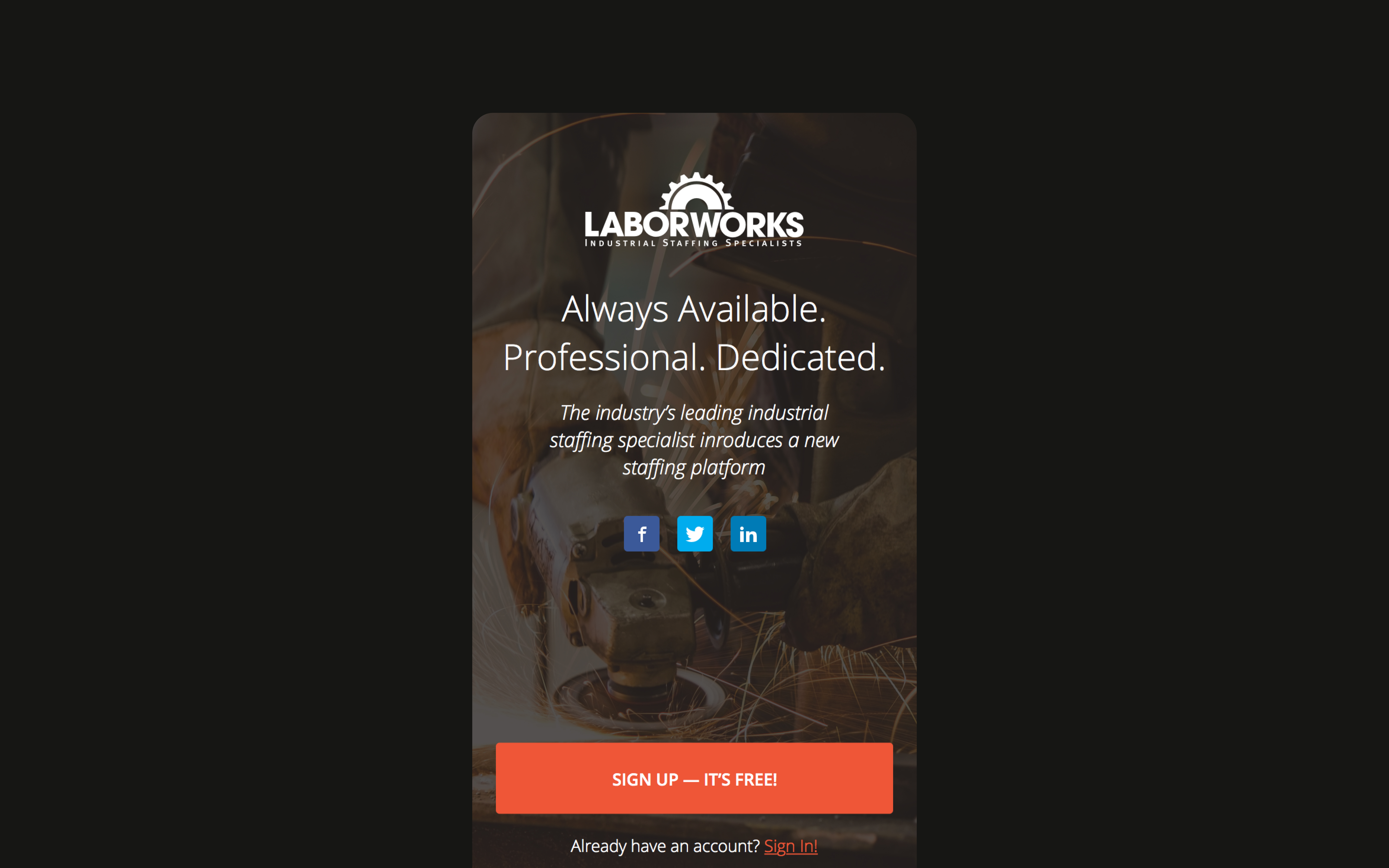 Laborworks Mobile Application UI Design