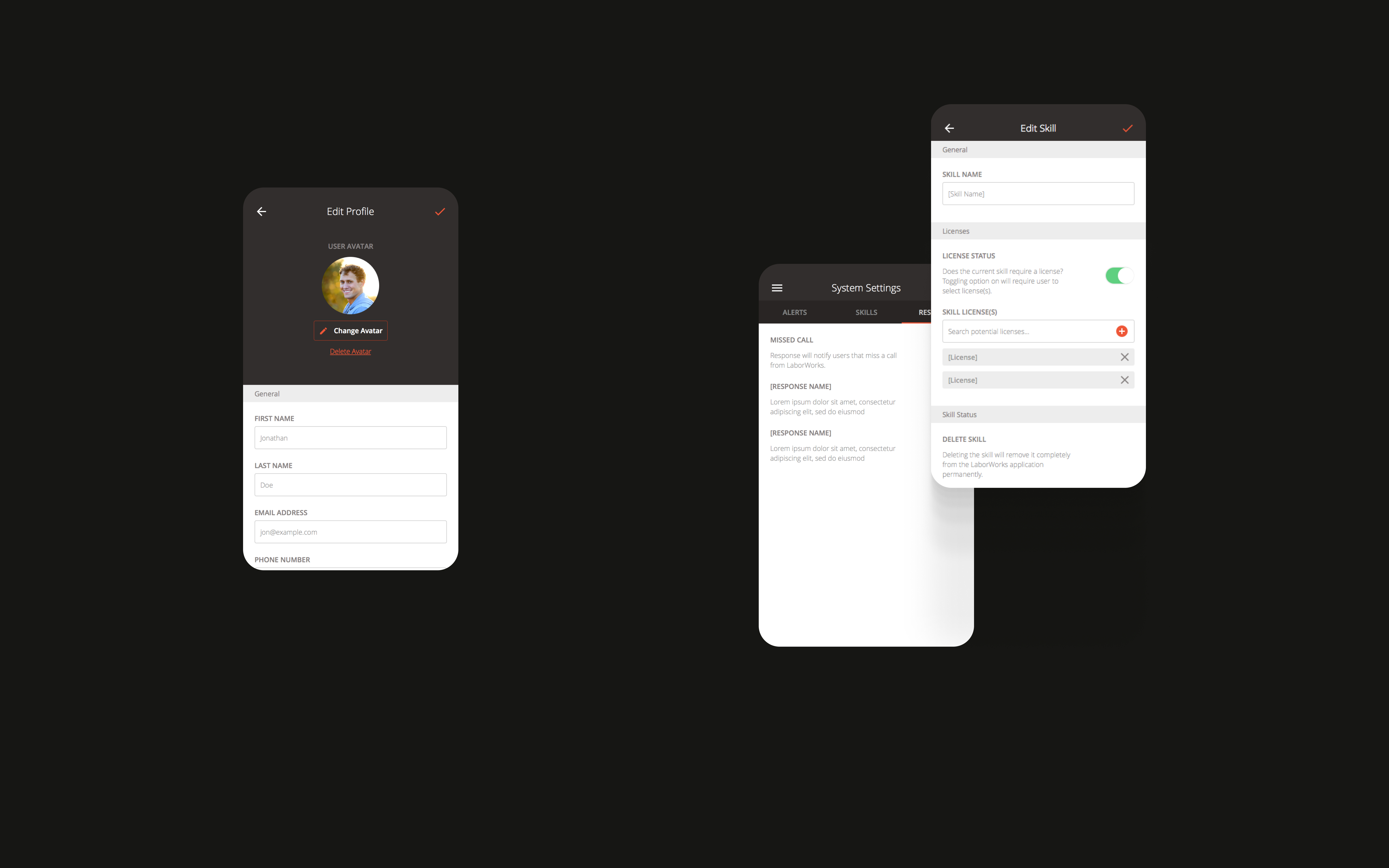 Laborworks Mobile Application UI Designs
