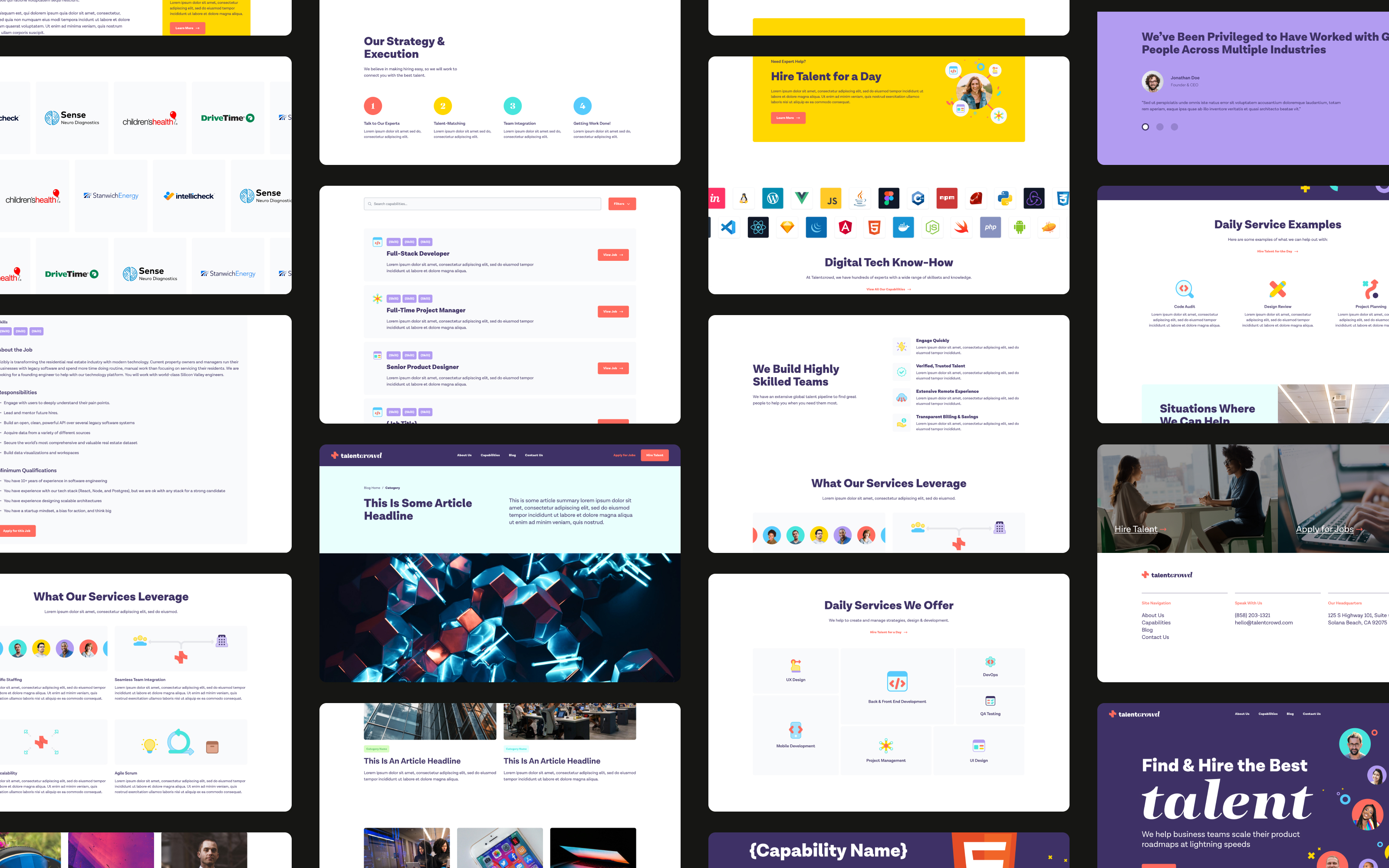 Talentcrowd Desktop Website UI Designs