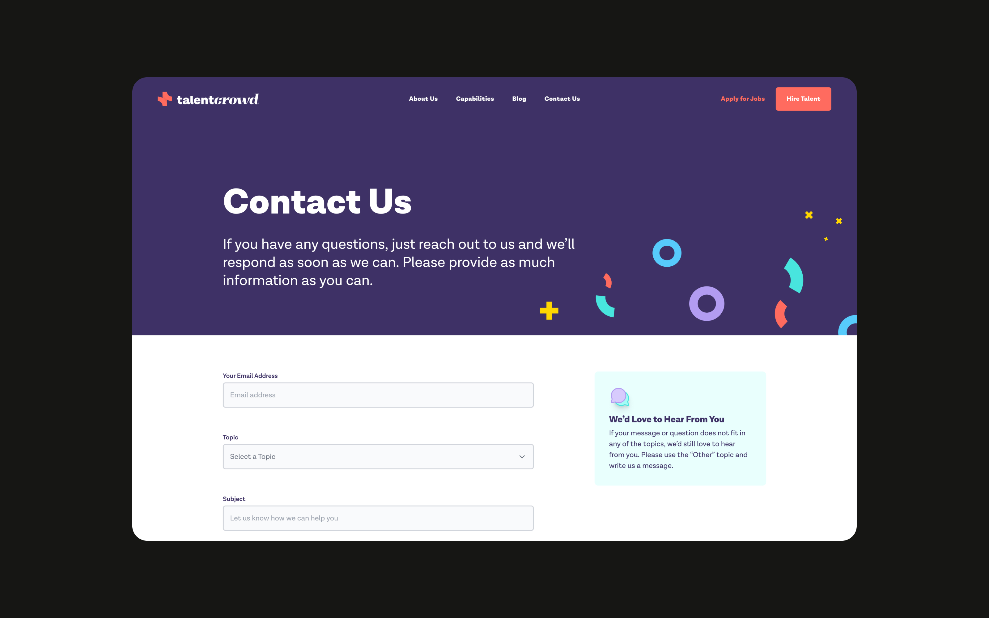 Talentcrowd Desktop Website UI Design