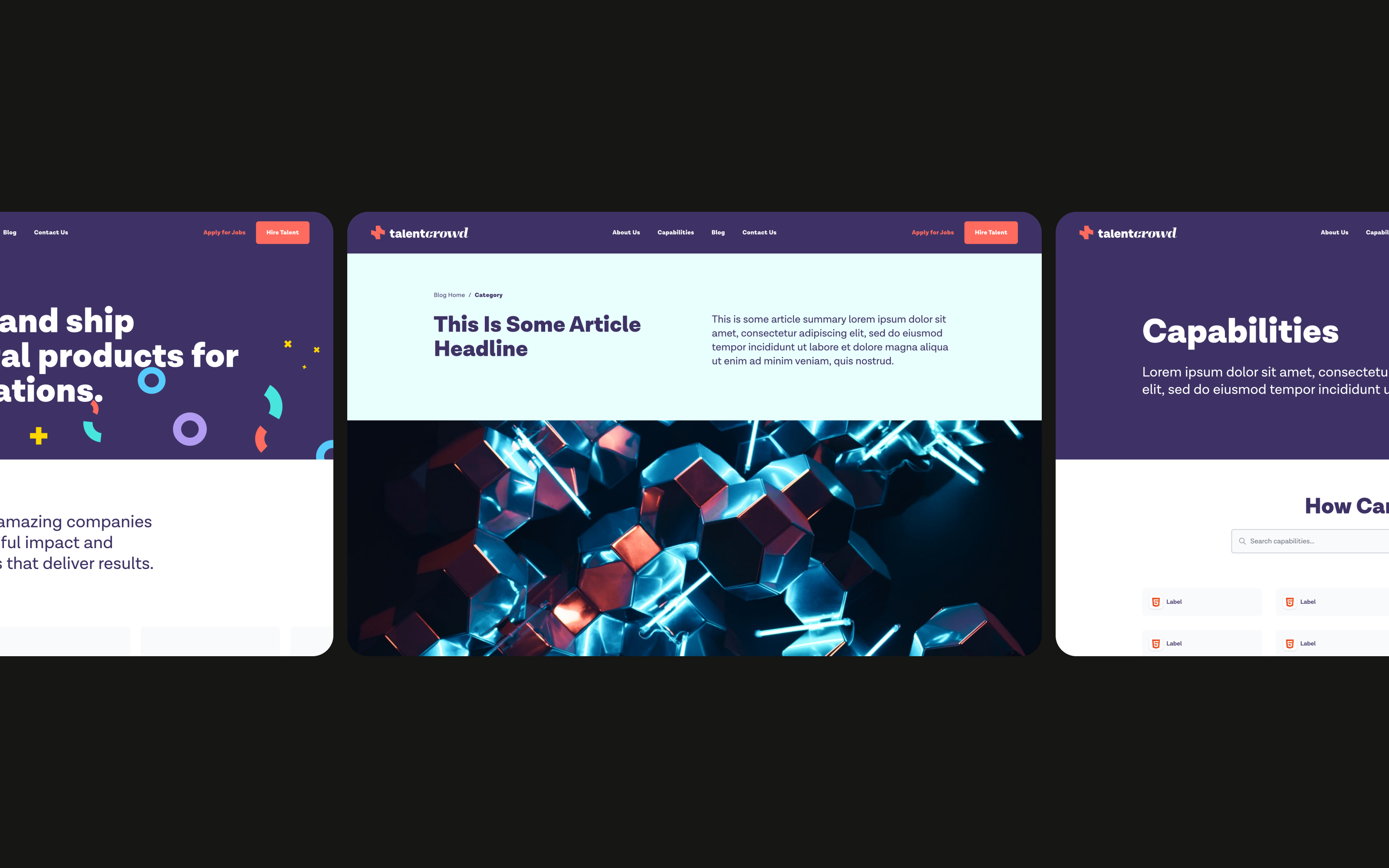 Talentcrowd Desktop Website UI Designs